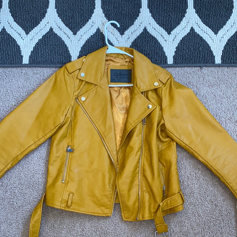 Yellow leather jacket